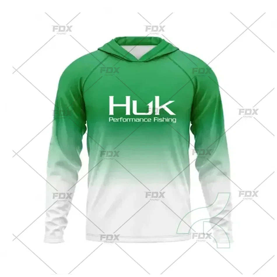 New Fishing Hoodie Huk Men Clothes Summer Breathable Long Sleeve Fishing Shirt Sun Protection Camouflage Fishing Shirts Tops