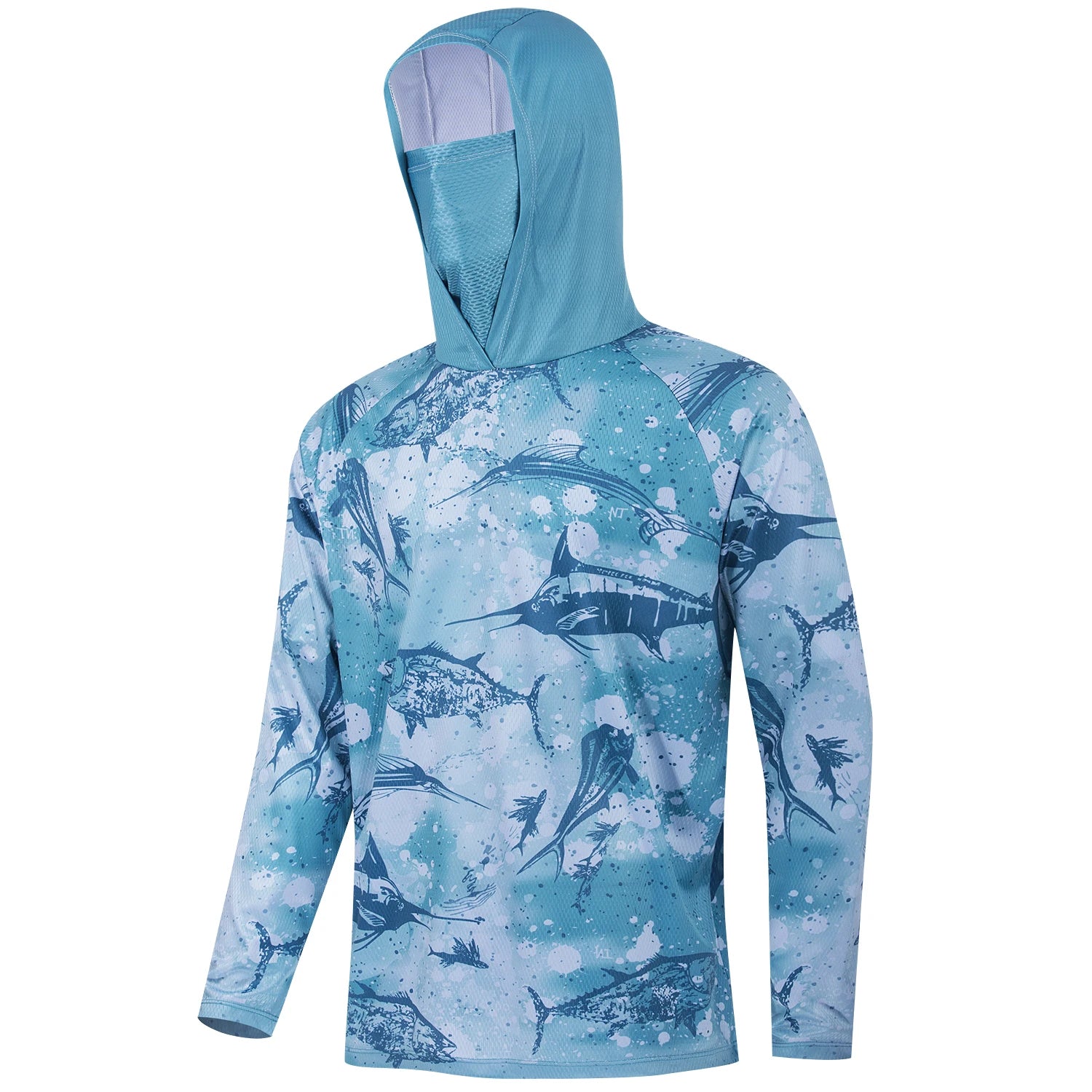 Fishing Shirt Hooded Men Fishing Clothes Outdoor Summer Mask Hoodie Sun Uv Protection Performance Jersey