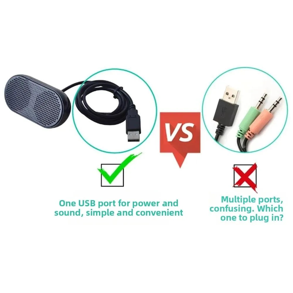 Stereo Sound Mini USB Speaker Mini Size Powered Speaker Portable Loudspeaker 3D Sound Stereo Computer USB Soundbox Notebook Use