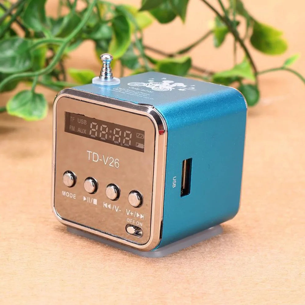 Portable LED Portable Mini FM Radio Clear Sound Mini Digital Radio Stereo Speaker FM Receiver Computer