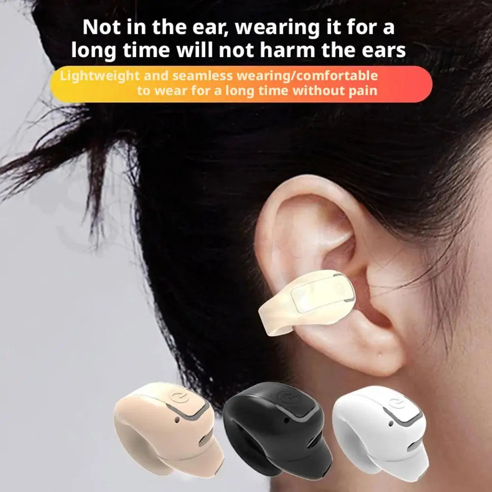 Open-Ear Air Conduction Earbuds Bluetooth 5.4 Clip-On Single Headset HIFI Stereo Sound Waterproof Sport/Running Mini Earphone