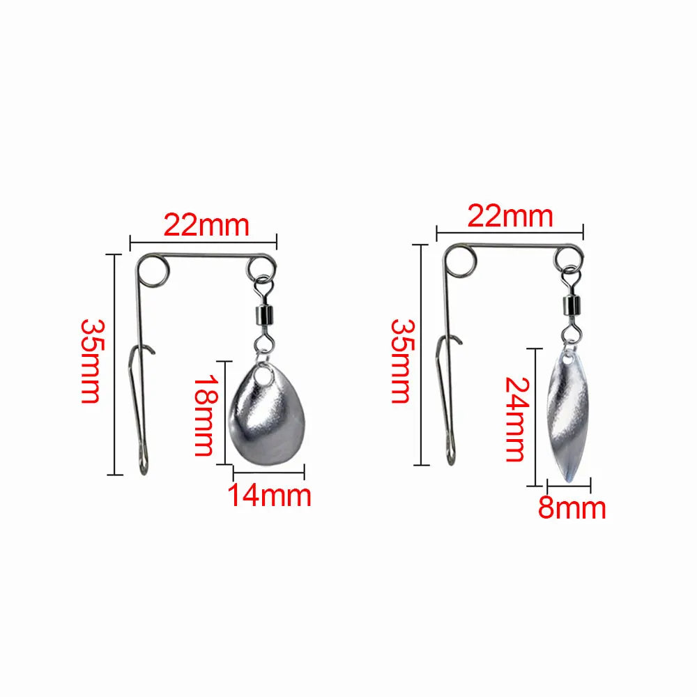 10pcs Vibration Spinner Bait Lures Tackle Barb Fishing Lures Spinner Fishing Lure Bait Spoon Bass Wire Bait Tool Accessories