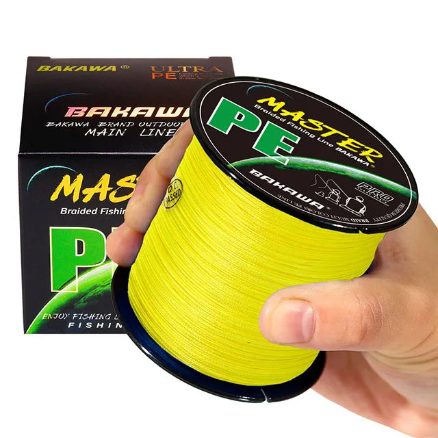 BAKAWA Braided Fishing Line 4 Strands 300M 500M 1000M Multifilament PE Fishing Line 10LB-85LB Strong Japan Cord For Carp Fishing