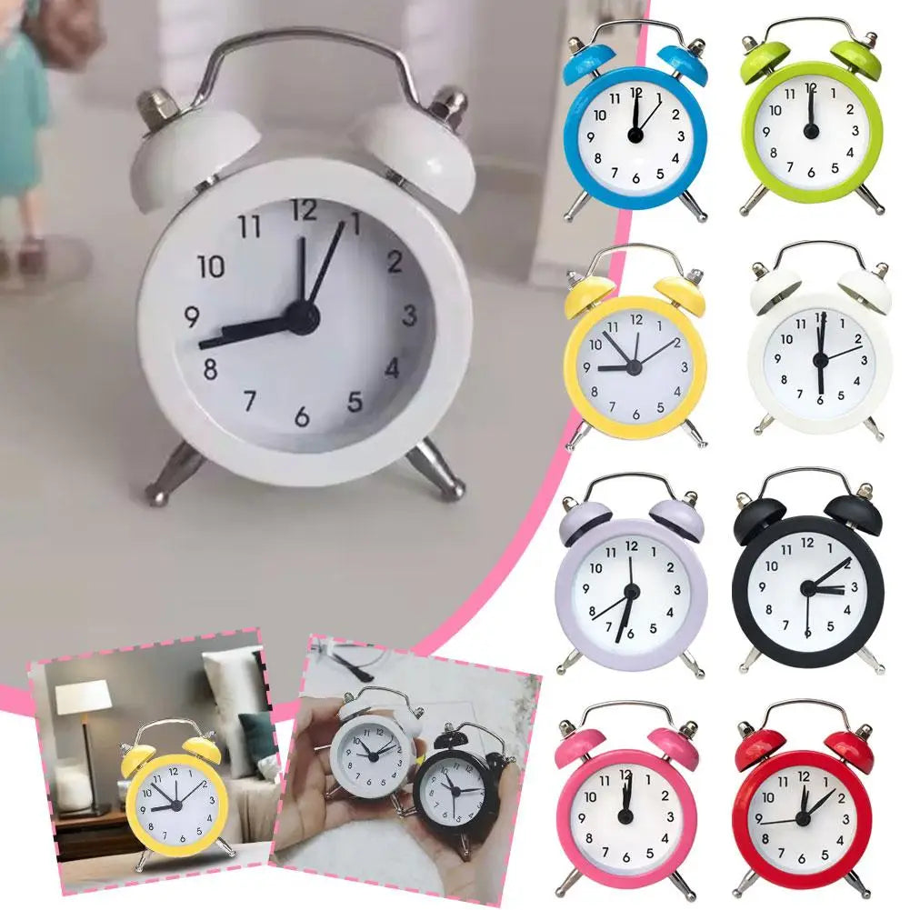 Retro Loud Alarm Clock Double Bell Mechanical Key Wound Silent Decor Clocks Home Bedside Pointer Night Light Clock Clock Al L8S2