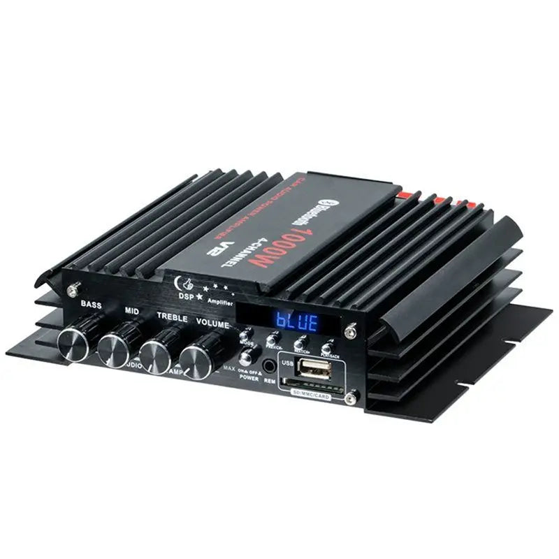 CABE-Hifi Stereo Sound Amp USB Bluetooth 5.0 Amplifier 4 Channel 12V For Car Home Computer Lossless Music