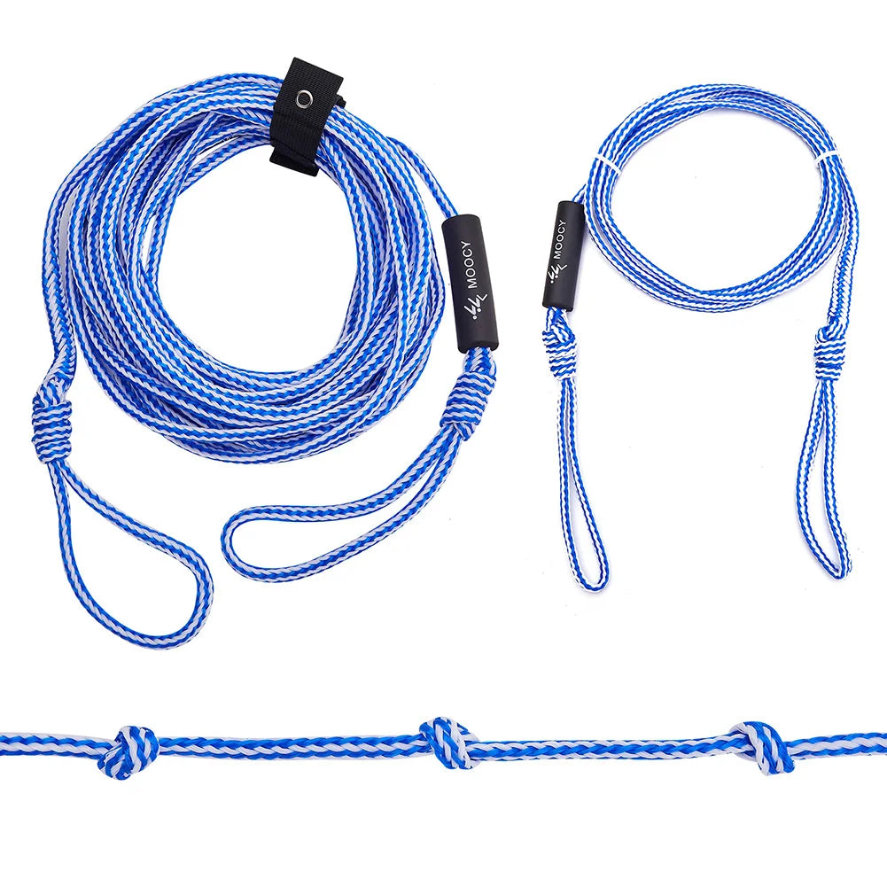 Tube Ropes Portable Boat Tube Towable Rope Adjustable Length UV-resistant with Rope Keeper Surfing Water Sport Accessories