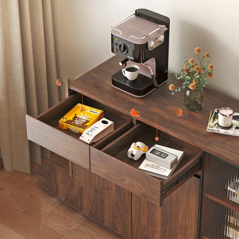 Wooden Vintage Display Cabinet Elegant Design Modern Glass Storage Cabinet Cute Drawer Woonkamer Kasten Living Room Furniture