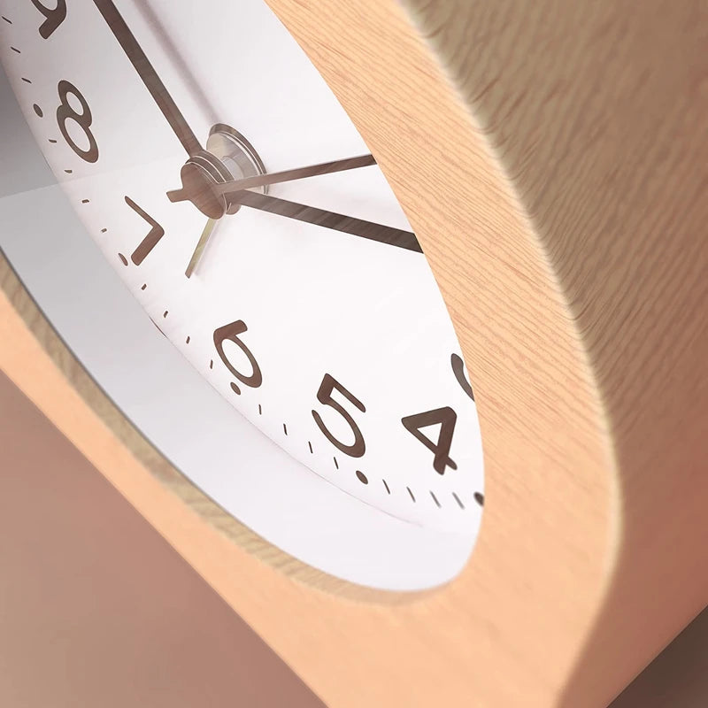Alarm Clock Without Ticking Retro Wooden Alarm Clock With Dial Alarm Light Quiet Table Clock With Snooze Function