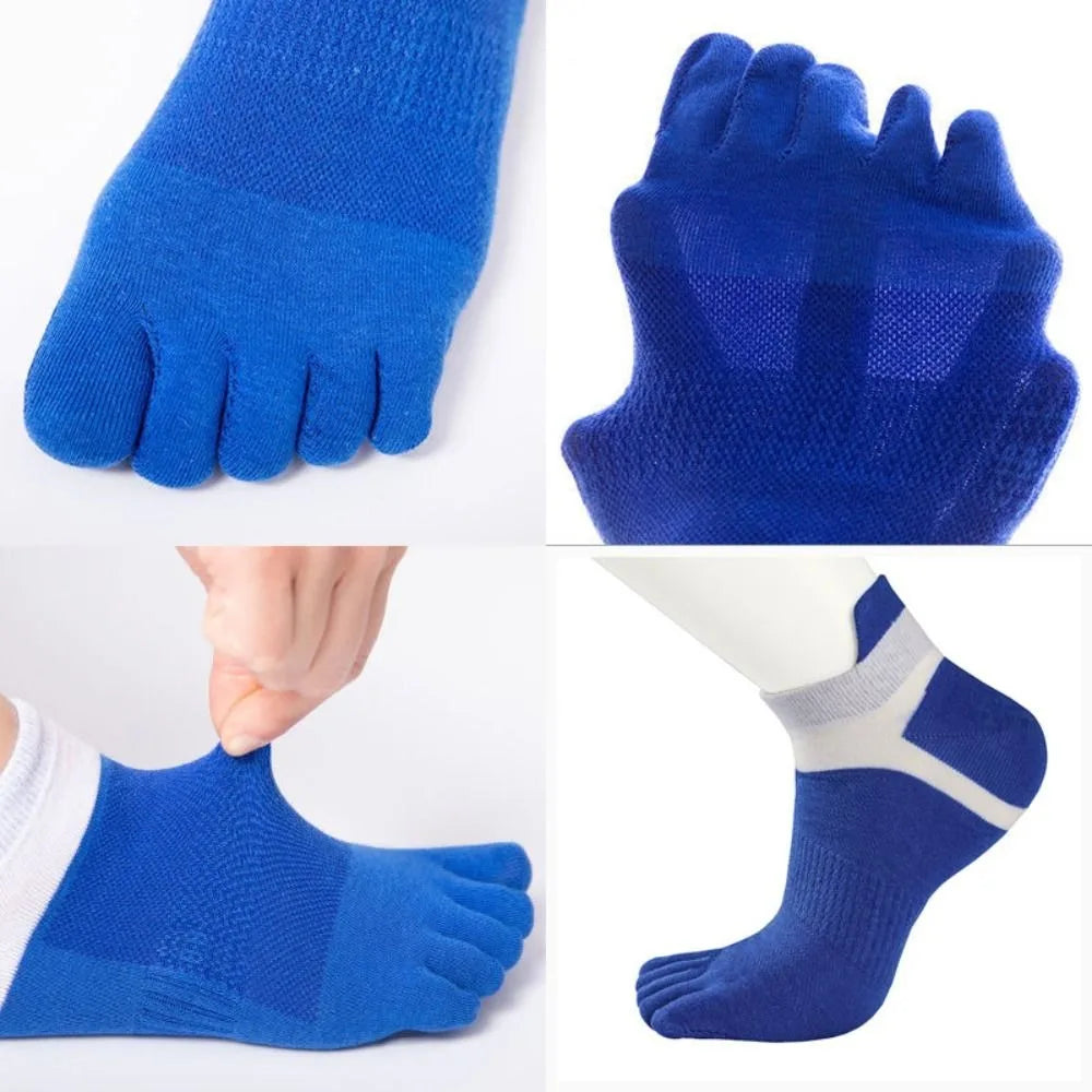 Invisible Men's Five Toe Socks Anti Friction Cotton Five Finger Sports Socks Patchwork Short Running Hosiery Spring/Summer