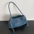 PU Hand-Woven women's Bag, Vegetable Basket Sailboat Bucket bag, Casual Vacation Handbag Shoulder Bag