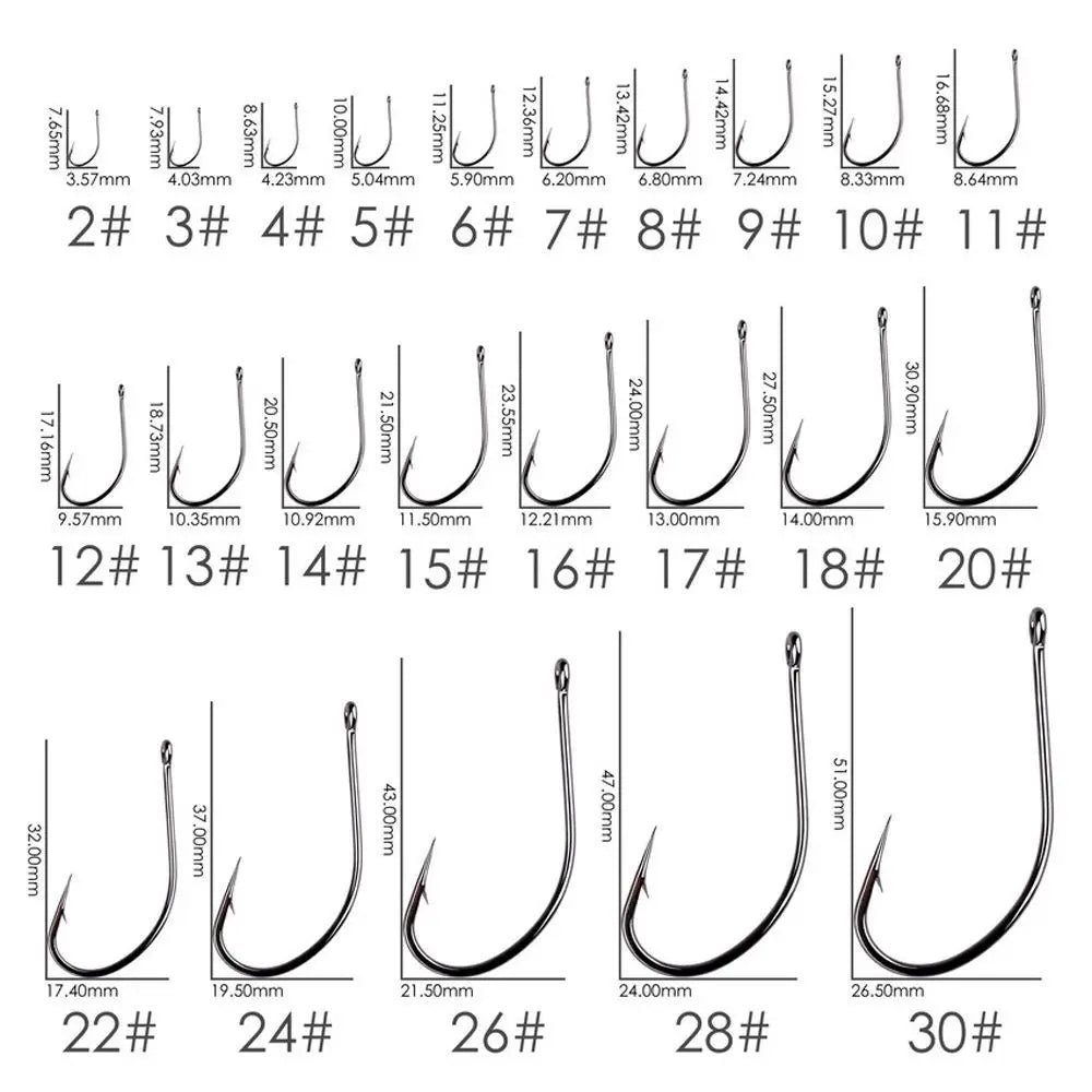 Fishing Tackle Lure Hooks Black Nickle Flattened Sharped Fishhooks Big Long Shank Off-set Fishing Hook Barbed Fishing Hooks