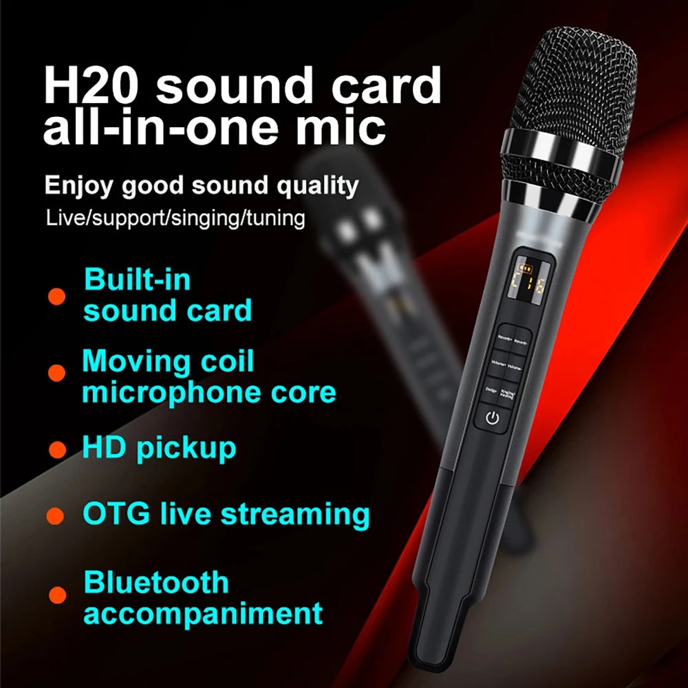 Handheld Microphone with Built-in DSP Professional Sound Card Connecting Cell Phone for Podcast Equipment OTG Live Streaming