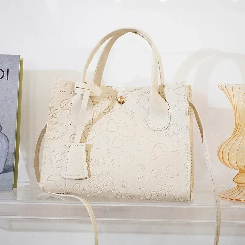 Women's Handbags Ladies PU Leather Shoulder Bag Female Brand Embossed Korean Trends Handbags Women Soft Felt Crossbody Bags