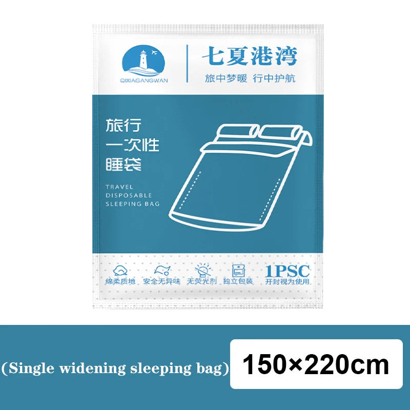 Portable Disposable Sleeping Bags for Travel Single/Dual Use Travel Essentials Lightweight Disposables for Convenient Hiking Cam