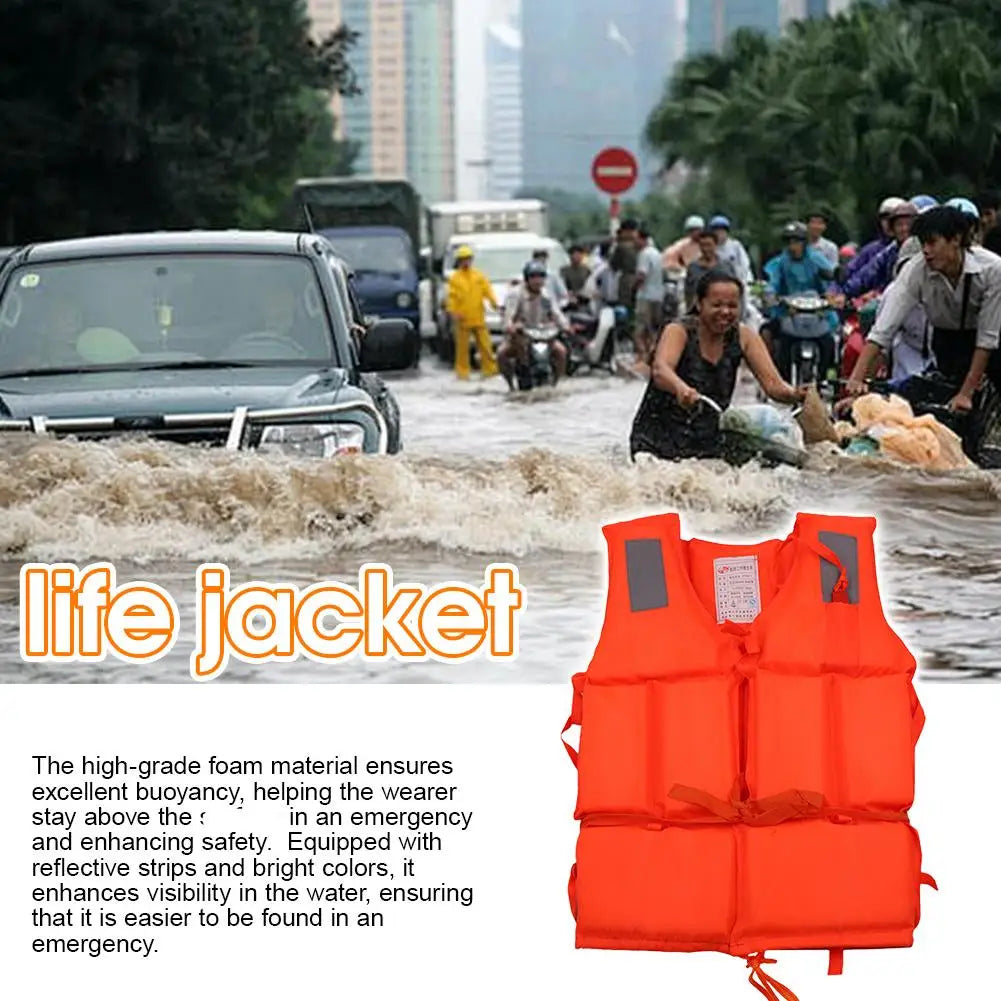 Life Jacket Orange Useful Adult Childen Foam Flotation Swimming Life Jacket Vest Boats Fishing Vest Swimming Drifting Vest