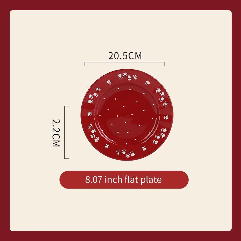 High Quality Vintage Ceramic Dinnerware Ceramic Soup Bowl Salad Pasta Plate Microwave Safe Colorful Ceramic Plates Bowls Set