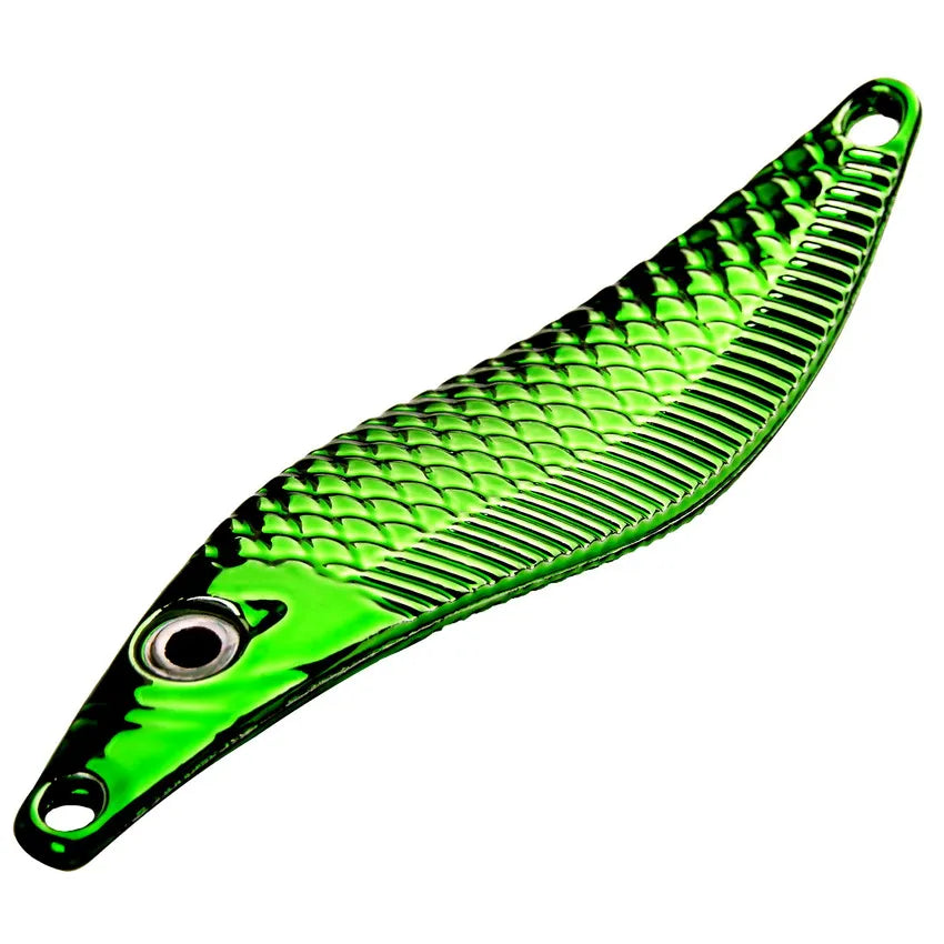 Metal VIB Leech Spinners Spoon Lures 7g 10g 15g 20g Artificial Bait With Feather Hook Night Fishing Tackle for Bass Pike Perch