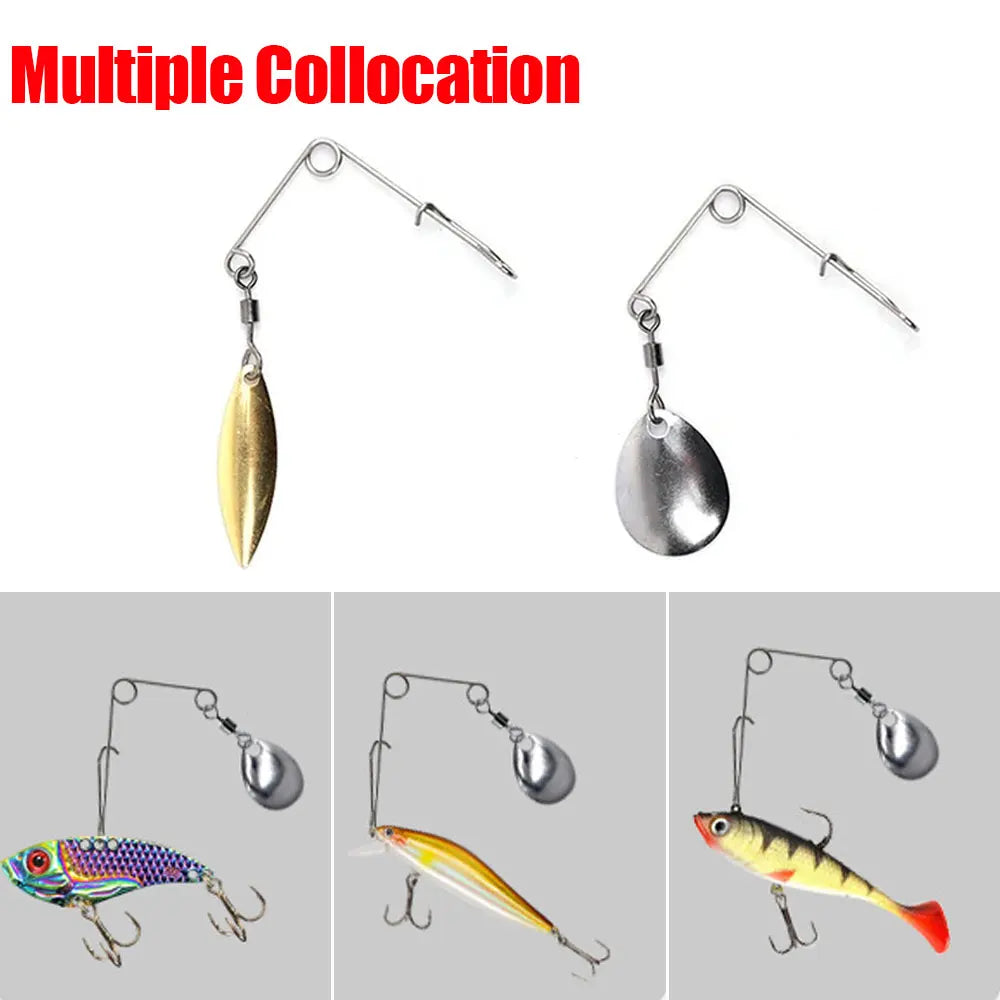 10pcs Vibration Spinner Bait Lures Tackle Barb Fishing Lures Spinner Fishing Lure Bait Spoon Bass Wire Bait Tool Accessories