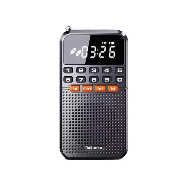 Mini Radio Portable Pocket AM FM Walkman Radios Bluetooth 5.0 Speaker TF Card Music Player with LED Flashlight For Home Soundbox