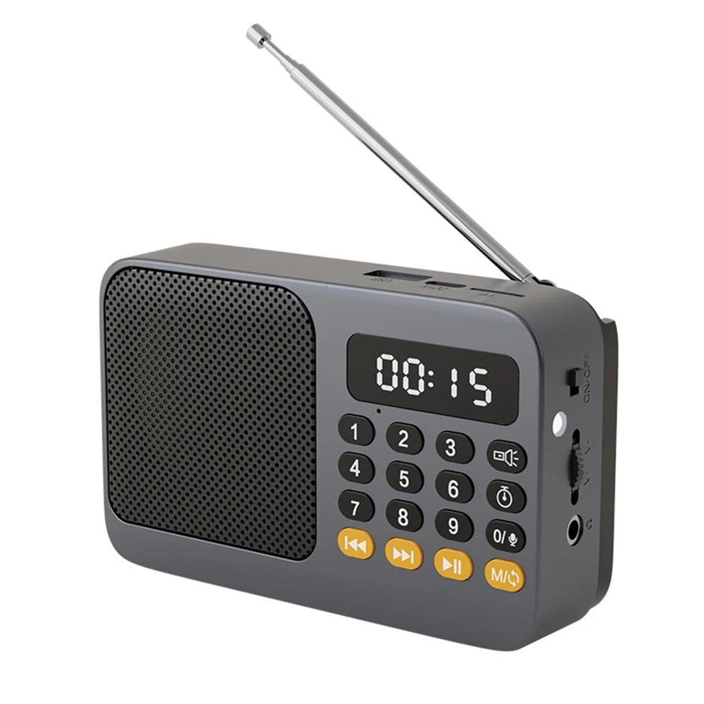 Portable Radio Music Player Handheld Rechargeable Digital FM USB TF MP3 Player Speaker Devices Supplies With LED Display Radio ﻿