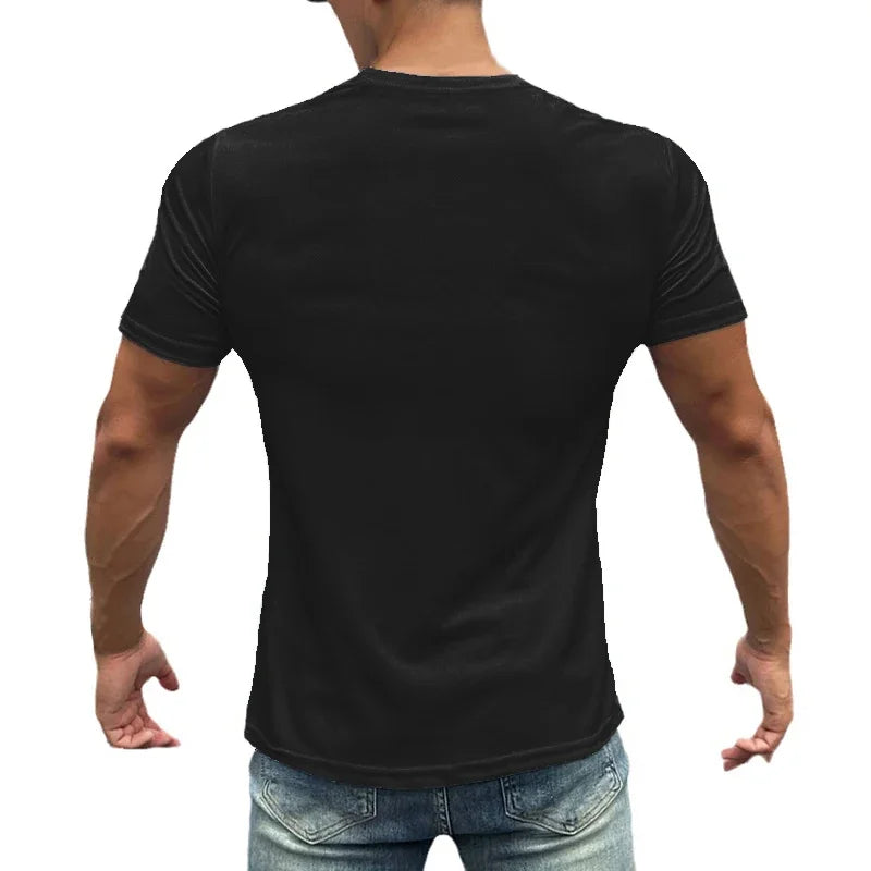 Mens Casual Running T-Shirts Summer Breathable Mesh Quick Dry Shirts Fitness Short Sleeve Sportswear Gym Bodybuilding Clothing