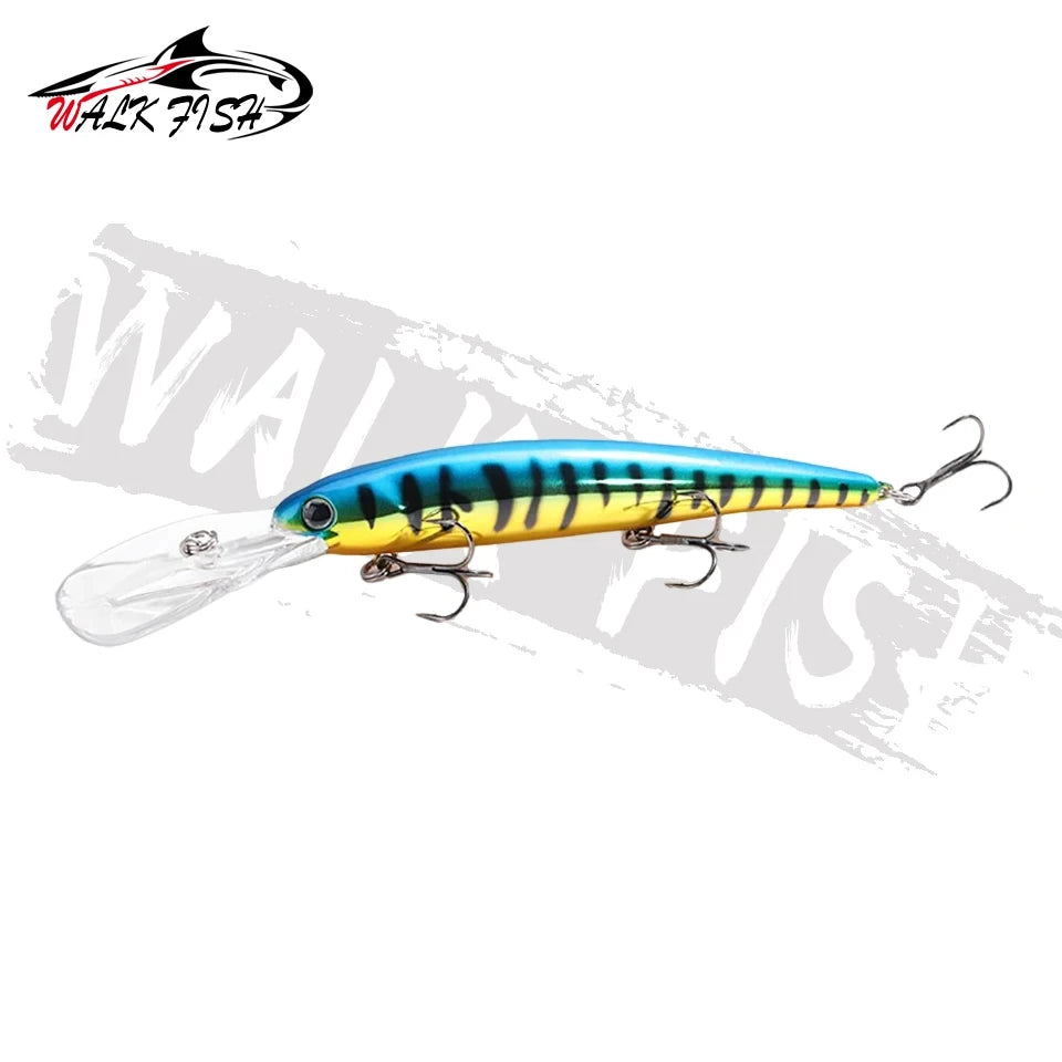 WALK FISH Deep walleye Trolling Fishing Lure Wobbler 12cm 20g Floating Crankbait Minnow Bass Pike Bait Depth 0-6m Fishing Tackle