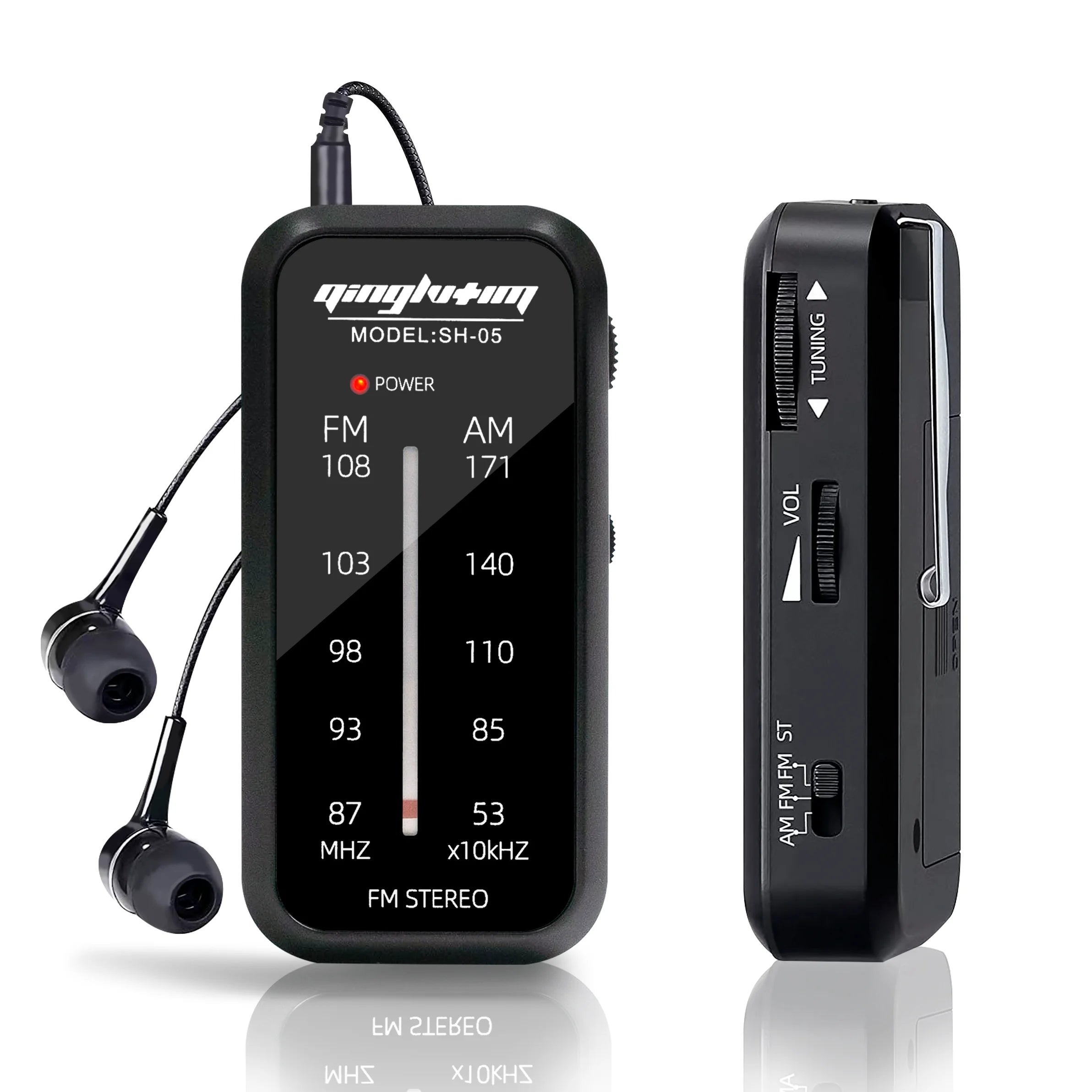 FM/AM portable mini radio, can listen to a variety of radio stations, 3.5 headphone jack, built-in speaker, loud sound, home ful
