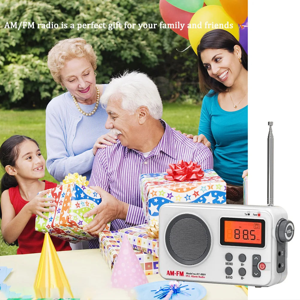 Portable Radio AM FM Radio With 3.5MM Earphone Plug Audio Receiver Stable Signal Radio Stretchable Antenna USB Battery Powered