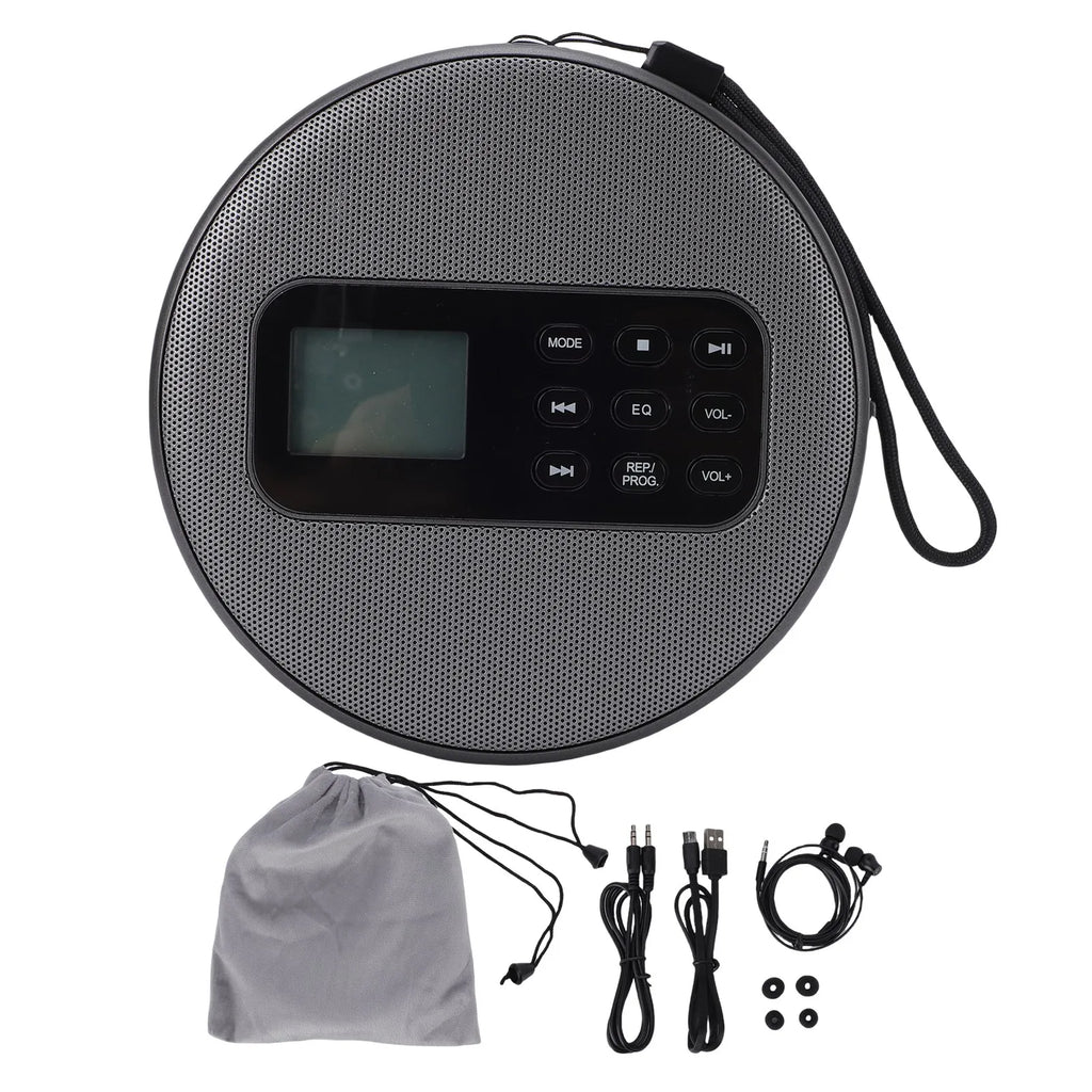 Portable CD Player Portable CD Player Rechargeable Stereo 3.5mm Cable Double Speakers Bluetooth CD CD-R MP3 Music Disc Player