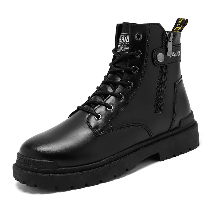 Men's high top casual boots four seasons new outdoor anti slip comfort workwear boots fashion versatile trendy boots men's shoes
