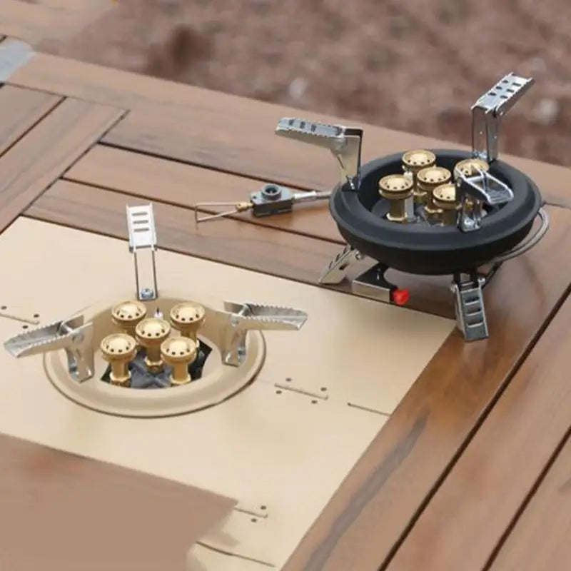 16000W Camping Gas Burner Mini Camp Stove Portable 5-Core Strong Power Gas Stoves Tourist Picnic Furnace BRS-201 For Camping