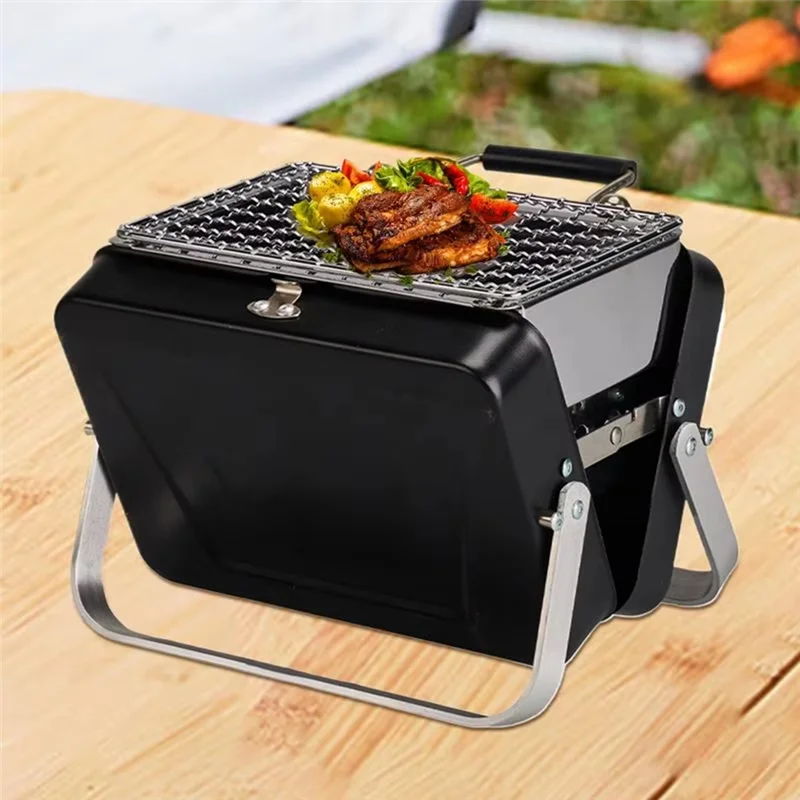Y67A-Compact Charcoal Grill Portable Tabletop BBQ Stove For Outdoor Cooking Ideal For RV Travel, Picnics, Backyard & Patio