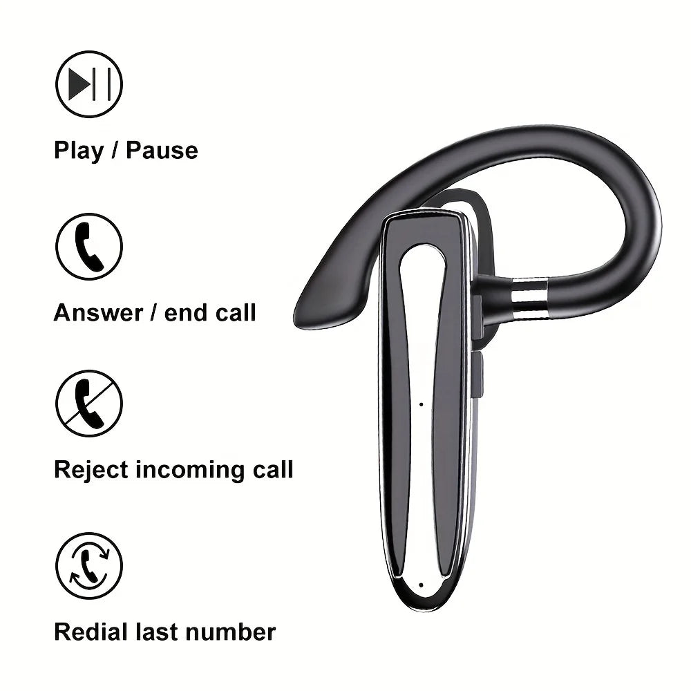 Wireless headphon Wireless earbuds with charging case,500mAh, suitable for iOS, Android, meetings, office work, travel, driving