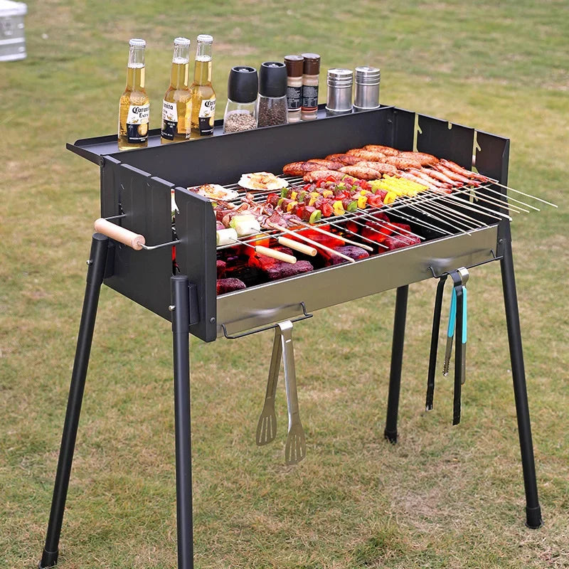 Household BBQ Grill, Outdoor Smokeless Charcoal Barbecue Oven, Portable Courtyard BBQ Tools