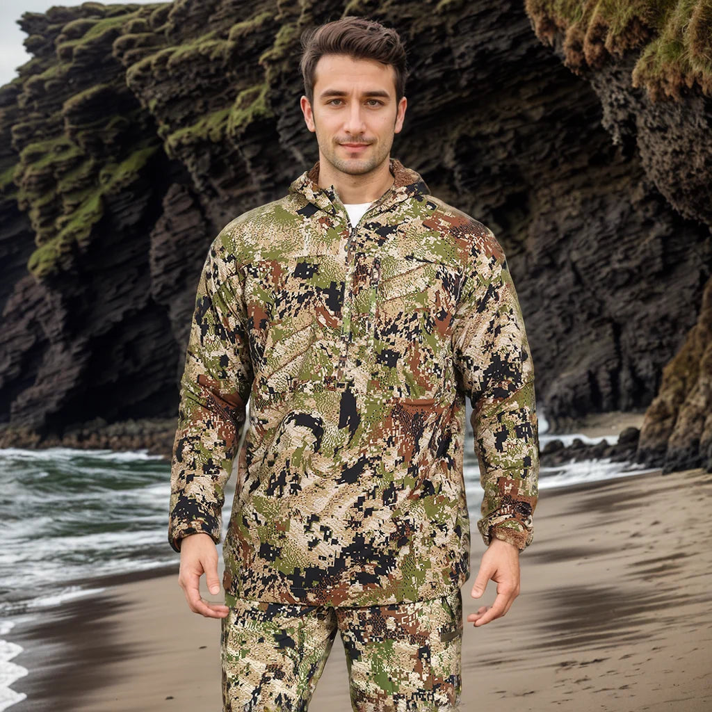 High Quality Ambient Hoodie Fishing Hunting Apparel Gear Wear Outdoor Camo Hoodie Spring Fall Fleece Lining Jacket Clothes