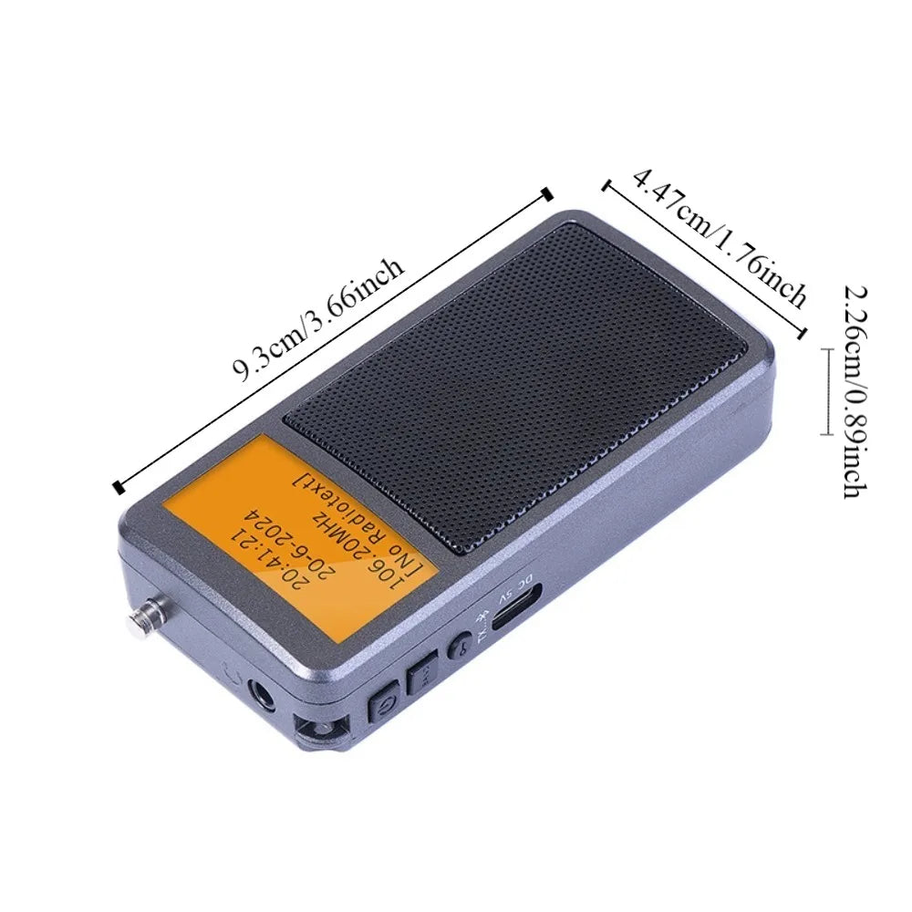 Multifunctional Mini Portable Bluetooth Radio Alarm Clock Music Player DSP FM Stereo Radios Rechargeable Built-in Speaker