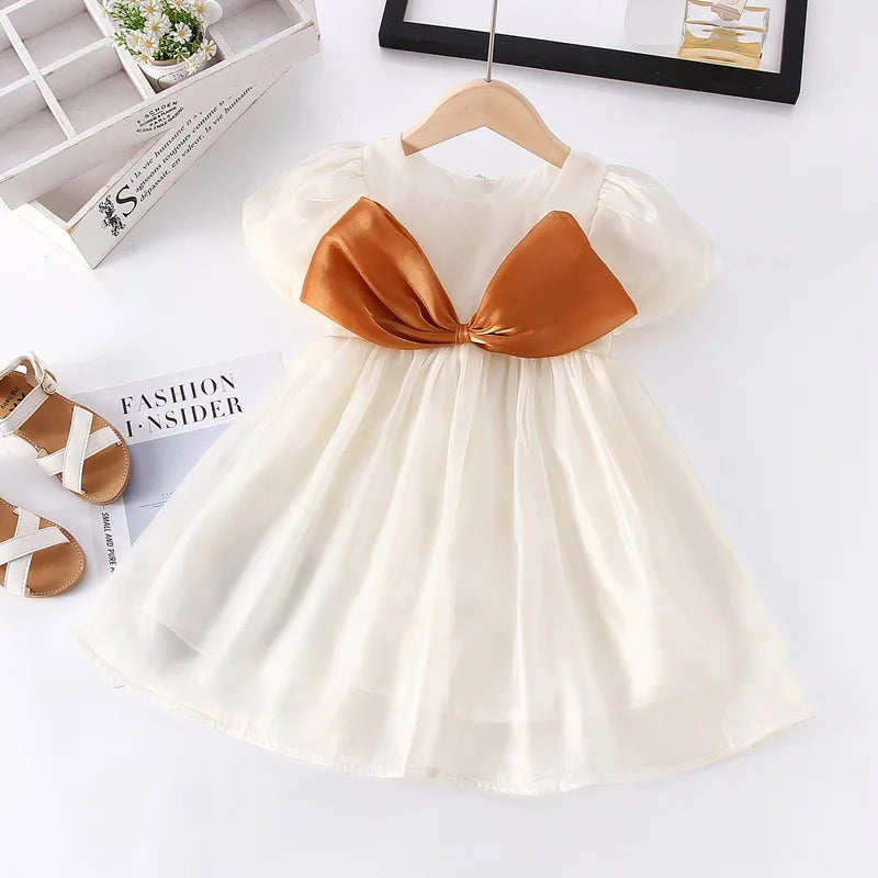 Girl dress polka dot princess dress baby white gauze dress Winged angel white gauze dress birthday party gifts 1-8T summer