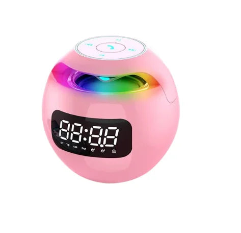 Clock Colorful Night Lights Bluetooth Speaker Mini Portable Home Bluetooth Speaker With LED Display TF Card MP3 USB Charging