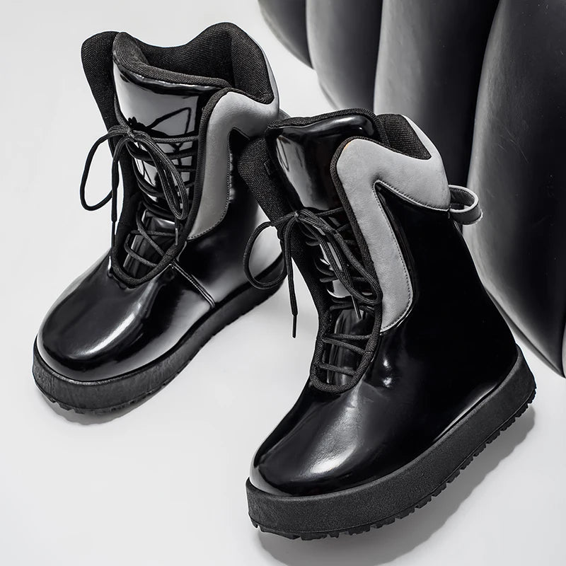 Men's shoes in autumn and winter, high top, niche fashion, versatile and casual, divided into winter casual shoes