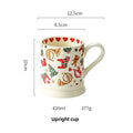 Christmas Ceramic Tableware Retro Bowls Plates Water Cup Breakfast Dessert Noodle Bowls Coffee Milk Cup Microwaveable Xmas Gift