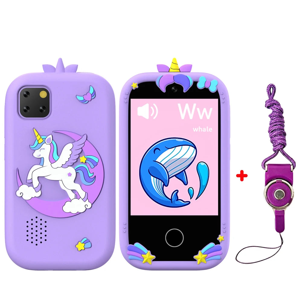 Kid Smart Phone Toy with 18 Games, Mini Music Player & Video Recorder, Birthday Gift for Children Boys & Girls