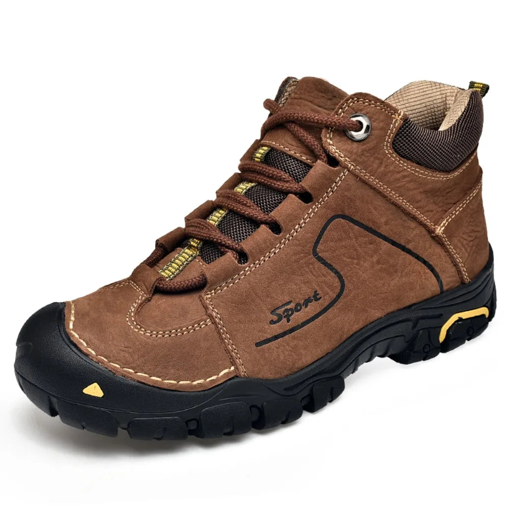 2026Men's Mid-Cut Outdoor Hiking Shoes Comfortable Wear-Resistant Rubber Outsole round Toe Work Boots Youth Spring Autumn Winter