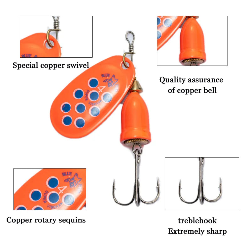 FT New Metal Fishing Lure 1#-5# 5g 6g 8g 10g 16g  Spinner Bait High Quality Hard Baits Treble Hook Fishing Tackle For Pike