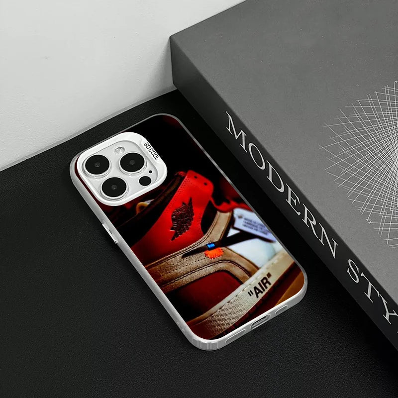 JORDAN 1 Designed And Sold By Phone Case IMD Color Silver Shell For IPhone 16 15 14 13 12 11 Pro Max Plus