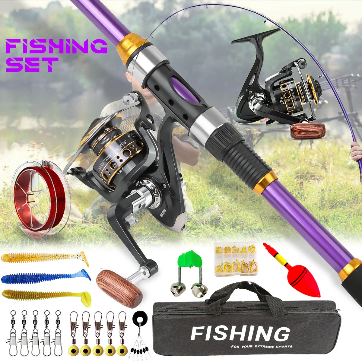 fishing gear full set of combination throwing rod far investment sea rod cross-border wholesale