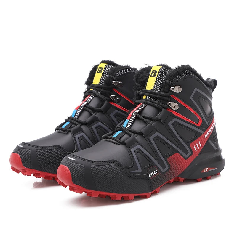 Men's snow boots warm and non slip outdoor hiking boots, lightweight walking shoes in winter trainers shoes men