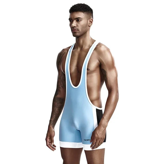 Men's Undershirts Sexy Slim Bodysuit Shaper Wrestling Singlets Jumpsuits Male Underwear Bodywear Sports Bodybuilding UNDERWEAR