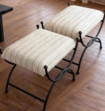 Retro Entryway Stool Metal Upholstered Ottoman Small Sofa Bench Living Room Vintage Shoe Bench Elegant Vanity Stool Customized