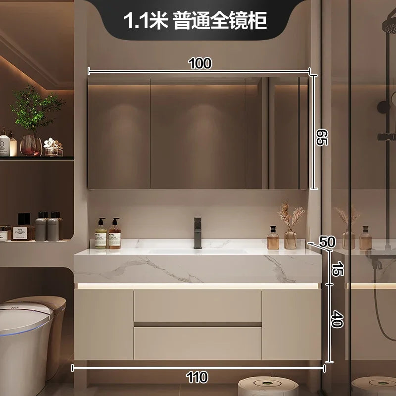 Partitions Storage Bathroom Cabinet Organizer Mirror Wall Shelves Accessories Toilet Cupboard Luxury Gabinete Home Furniture