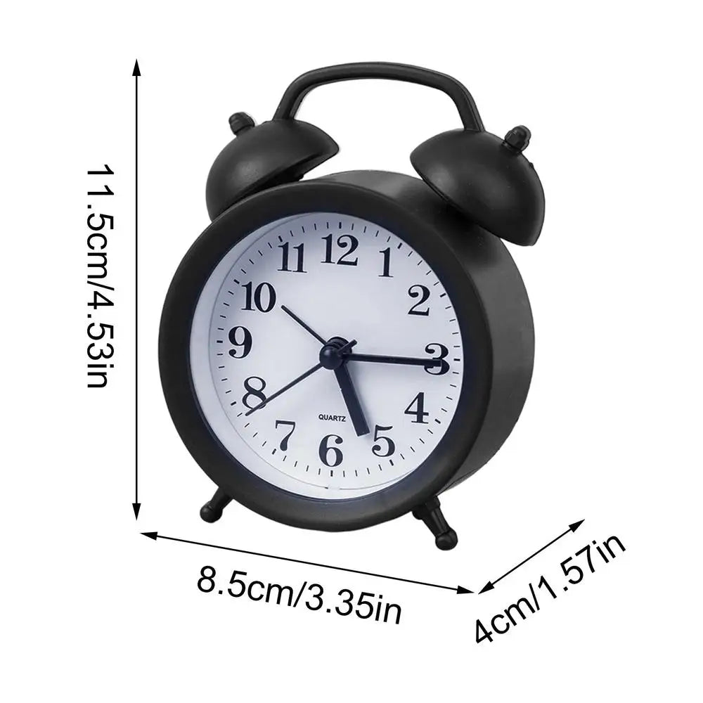 Alarm Clock Retro Bell Desk Table Analog Clock Silent For Home Office Mini Travel Portable Alarm Clock Retro Home Decor